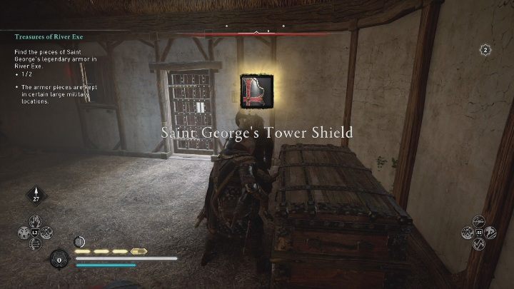 Pawęż Świętego Jerzego możesz znaleźć w jednej ze skrzyni we Wschodniej fortyfikacji - Assassins Creed Valhalla: Skarby rzeczki Exe - solucja, Rzeczne Najazdy - Assassins Creed Valhalla - poradnik do gry