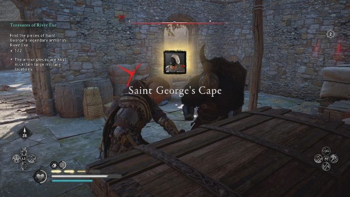 Płaszcz Świętego Jerzego możesz znaleźć w jednej ze skrzyni w Zachodniej fortyfikacji - Assassins Creed Valhalla: Skarby rzeczki Exe - solucja, Rzeczne Najazdy - Assassins Creed Valhalla - poradnik do gry