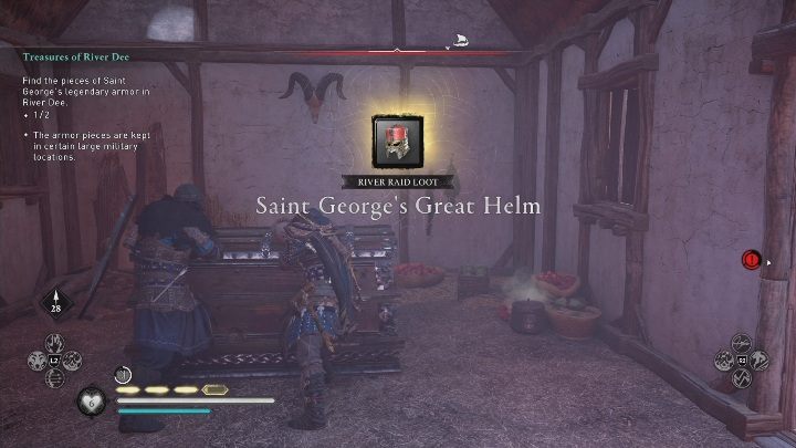 Hełm Świętego Jerzego możesz znaleźć w jednej ze skrzyni w Stanicy Hillview - Assassins Creed Valhalla: Skarby rzeczki Dee - solucja, Rzeczne Najazdy - Assassins Creed Valhalla - poradnik do gry