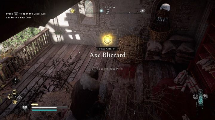 Zastosowanie: dzięki tej umiejętności twoja postać rzuca toporami w wybrany cel - Assassins Creed Valhalla: Wszystkie Księgi wiedzy - walka dystansowa - Assassins Creed Valhalla - poradnik do gry