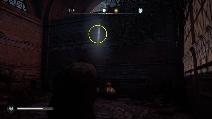 Maska wisi na ścianie, możesz wspomóc się pochodnią, aby łatwiej było Ci znaleźć artefakt - Assassins Creed Valhalla: Rzymski artefakt - Wschodnia Anglia, sekrety, lokacje - Assassins Creed Valhalla - poradnik do gry