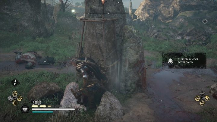 Lokalizacja totemu: aby dostać się do totemu musisz przeciągnąć kamienie, aby zniszczyć symbol - Assassins Creed Valhalla: Przeklęty symbol - Hamtunscire, sekrety, lokacje - Assassins Creed Valhalla - poradnik do gry