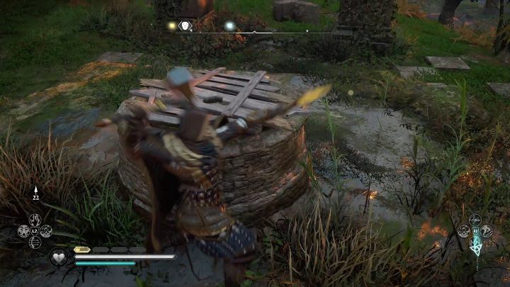 Aby dostać się do maski musisz zniszczyć deski leżące na studni, a następnie wskoczyć do środka - Assassins Creed Valhalla: Rzymski artefakt - Hamtunscire, sekrety, lokacje - Assassins Creed Valhalla - poradnik do gry