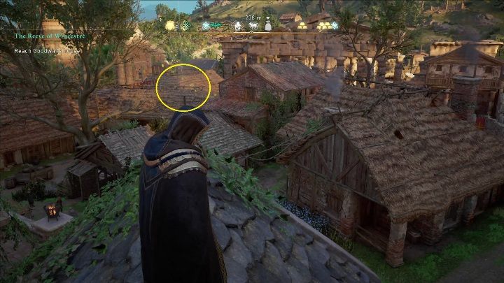 Początek: Kartka znajduje się na jednym z dachów - Assassins Creed Valhalla: Karta niesiona wiatrem - Wincestre, sekrety, lokacje - Assassins Creed Valhalla - poradnik do gry
