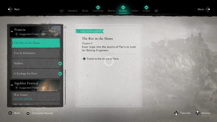 Ukończenie zadania Stealing From Thieves odblokowuje misję Paczka do Paryża (A Package for Paris) - AC Valhalla Oblężenie Paryża: Stealing From Thieves - solucja, Melunois - Assassins Creed Valhalla - poradnik do gry