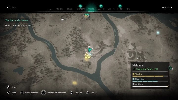 Ta misja rozpocznie się w zachodniej części regionu, na południe od punktu synchronizacji - AC Valhalla Oblężenie Paryża: Not God Enough - solucja, Melunois - Assassins Creed Valhalla - poradnik do gry