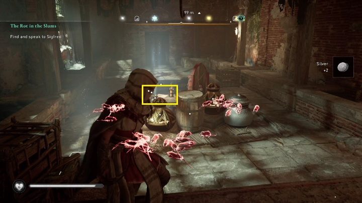 Po pokonaniu przeciwników należy rozbić zejście do piwnicy - AC Valhalla Oblężenie Paryża: The King of Rats - solucja, Paryż - Assassins Creed Valhalla - poradnik do gry