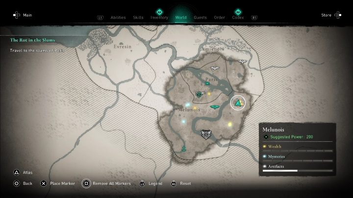 1 - AC Valhalla Oblężenie Paryża: Mapa ukrycia skarbu, Melunois - sekrety - Assassins Creed Valhalla - poradnik do gry