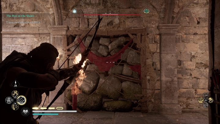 Na miejscu musicie wysadzić ścianę po lewej stronie - AC Valhalla Oblężenie Paryża: Wyposażenie, Melunois - sekrety, lokacje - Assassins Creed Valhalla - poradnik do gry