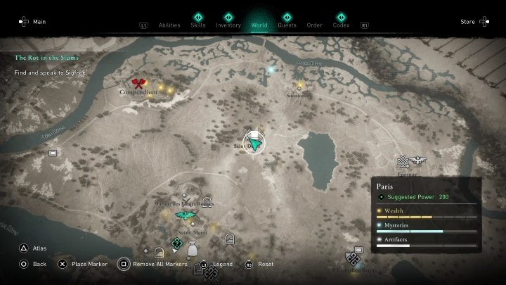 Mapę skarbu znajdziecie w północnej części regionu, przy granicy z kolejną częścią Francji - AC Valhalla Oblężenie Paryża: Mapa ukrycia skarbu, Paryż - sekrety, lokacje - Assassins Creed Valhalla - poradnik do gry