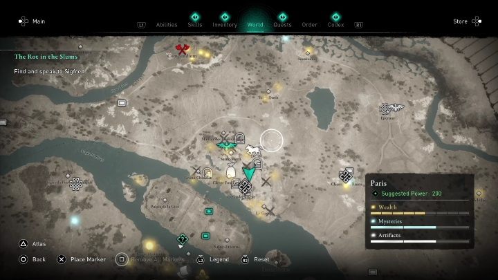 Skarb znajdziecie w wschód od Saint-Merri - AC Valhalla Oblężenie Paryża: Mapa ukrycia skarbu, Paryż - sekrety, lokacje - Assassins Creed Valhalla - poradnik do gry