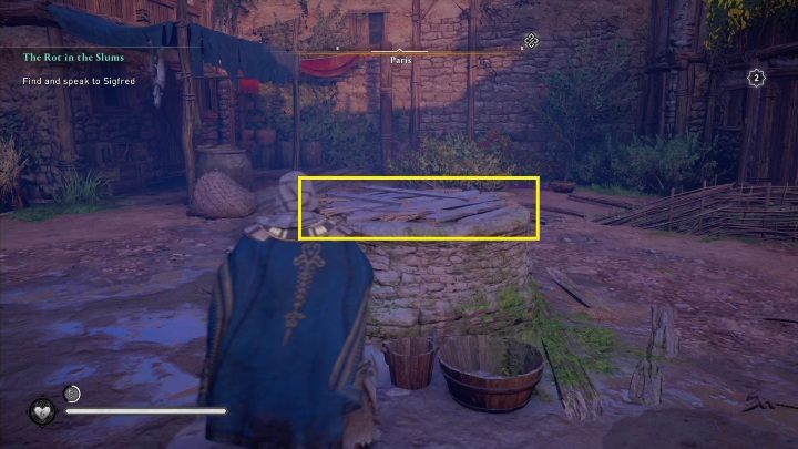 Aby zdobyć schemat musicie wskoczyć do studni - AC Valhalla Oblężenie Paryża: Mapa ukrycia skarbu, Paryż - sekrety, lokacje - Assassins Creed Valhalla - poradnik do gry