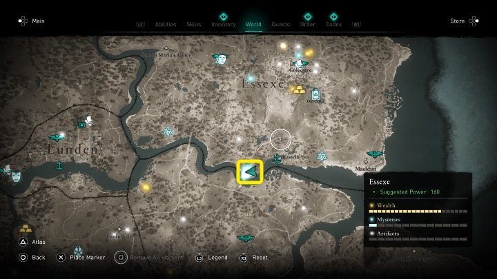 W miejscu zaznaczonym na powyższym obrazku spotkasz związaną kobietę - Assassins Creed Valhalla: Poetka zdolna inaczej/The Gleewoman - solucja - Assassins Creed Valhalla - poradnik do gry