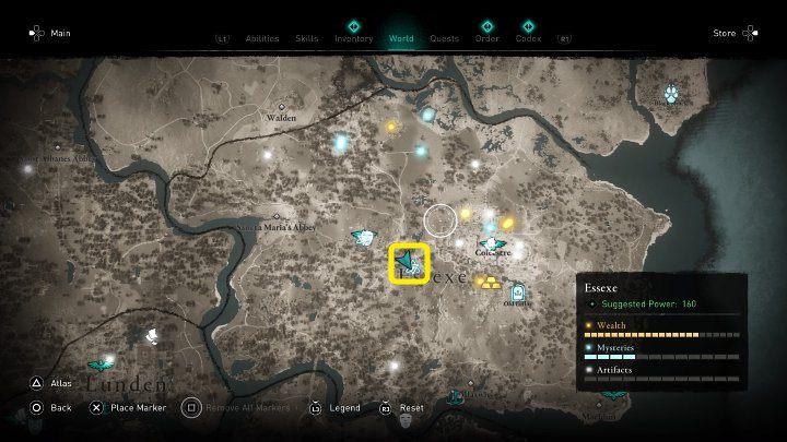 W miejscu zaznaczonym na powyższym obrazku spotkasz grupę anglosaskich mężczyzn z mnichami - Assassins Creed Valhalla: Osaczony diabeł/Devils Hole - solucja, opis przejścia - Assassins Creed Valhalla - poradnik do gry