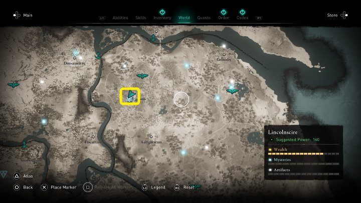 W miejscu zaznaczonym na powyższym obrazku znajdziesz obóz strzeżony przez kilku najemników - rozpraw się z nimi, by przejść do kolejnego etapu tego zadania - Assassins Creed Valhalla: Saga o półgłówkach 2/The Twit Saga 2 - solucja - Assassins Creed Valhalla - poradnik do gry