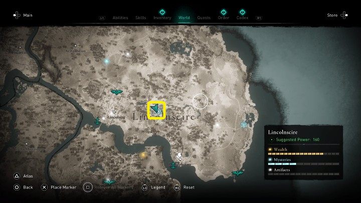 W miejscu zaznaczonym na powyższym obrazku, tuż przy drodze, spotkasz mężczyznę wzywającego pomocy - Assassins Creed Valhalla: Niecny bandyta/The Ignominious Bandit - solucja - Assassins Creed Valhalla - poradnik do gry