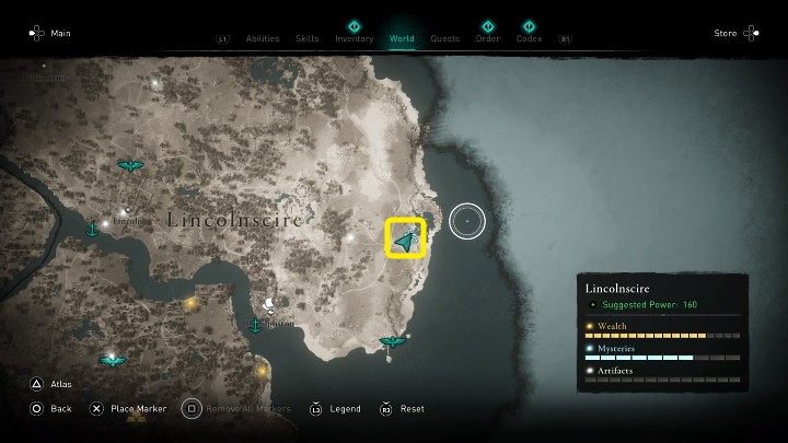 W miejscu zaznaczonym na powyższym obrazku spotkasz mężczyznę o imieniu Skegi i jego żonę, Stiklę - Assassins Creed Valhalla: Małe zwycięstwa/Little Victories - solucja - Assassins Creed Valhalla - poradnik do gry