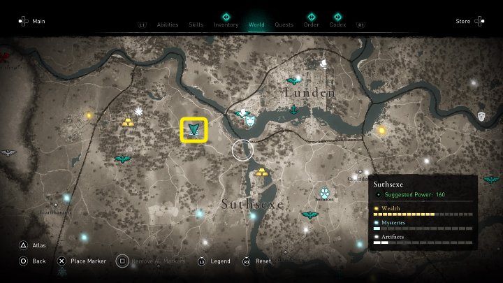 W miejscu zaznaczonym na powyższym obrazku spotkasz kłócące się małżeństwo - Assassins Creed Valhalla: Głaz płodności/Rock of Fertility - solucja - Assassins Creed Valhalla - poradnik do gry