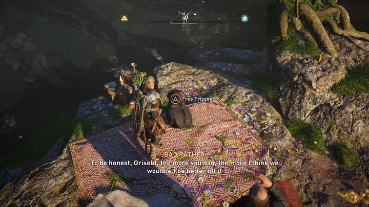 Uwolnij Griseldę, a następnie pomów z jej ojcem, który chciał złożyć córkę w ofierze Aflancowi Straszliwemu (wodnej bestii zsyłającej powodzie na ich gospodarstwa), by go udobruchać - Assassins Creed Valhalla: Aflanc Straszliwy/Aflanc the Terrible - solucja - Assassins Creed Valhalla - poradnik do gry