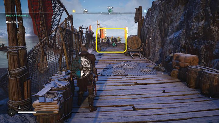 Gdy tylko spalisz ostatni wóz zauważysz, że do wyspy dobijają inne Drakarry - Assassins Creed Valhalla: Brutalna pobudka/Rude Awakening - solucja - Assassins Creed Valhalla - poradnik do gry