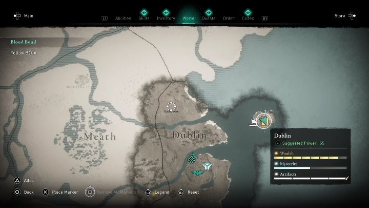 Umiejętność Strzała z bombą dymną znajdziecie na wyspie położonej na wschodniej części mapy - AC Valhalla Gniew Druidów: Uczona księga, Zdolności - Dublin, sekrety, lokacje - Assassins Creed Valhalla - poradnik do gry