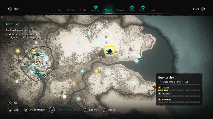 Halfdana spotkasz na południu, patroluje obszar Picheringa wraz ze swoim wiernym towarzyszem, Beontonem - Assassins Creed Valhalla: Utracona chwała/Lost Glory - solucja, opis przejścia - Assassins Creed Valhalla - poradnik do gry