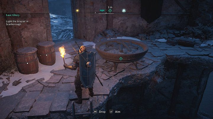 Halfdan poprosi Cię o jeszcze jedną przysługę - zapal znicz na szczycie latarni Scarbrough - Assassins Creed Valhalla: Utracona chwała/Lost Glory - solucja, opis przejścia - Assassins Creed Valhalla - poradnik do gry