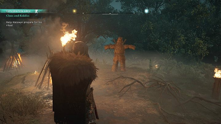 Halewyn wspomniał, że nadejście ducha Mari Lwyd powinno zostać zapowiedziane ogniem - Assassins Creed Valhalla: Zagadki i wskazówki/Clues and Riddles - solucja - Assassins Creed Valhalla - poradnik do gry