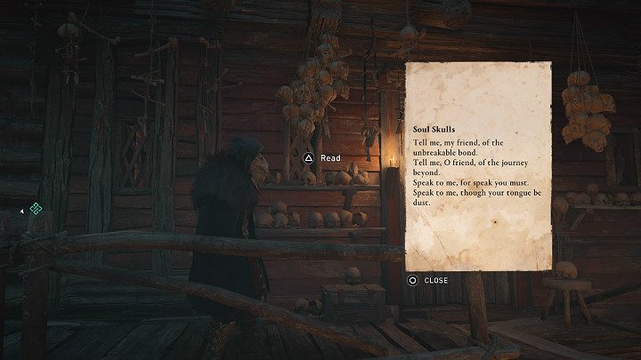 Czwartą wskazówkę znajdziesz na zewnątrz chaty - Czaszki dusz (Soul Skulls) - Assassins Creed Valhalla: Zagadki i wskazówki/Clues and Riddles - solucja - Assassins Creed Valhalla - poradnik do gry