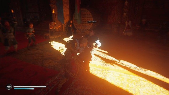 Przechwałki młodzieńca okażą się jedynie czczym gadaniem, ponieważ nie jest żadnym wybitnym pięściarzem i szybko powinniście sobie z nim poradzić - Assassins Creed Valhalla Gniew Druidów: Więzy krwi/Blood Bond - solucja - Assassins Creed Valhalla - poradnik do gry