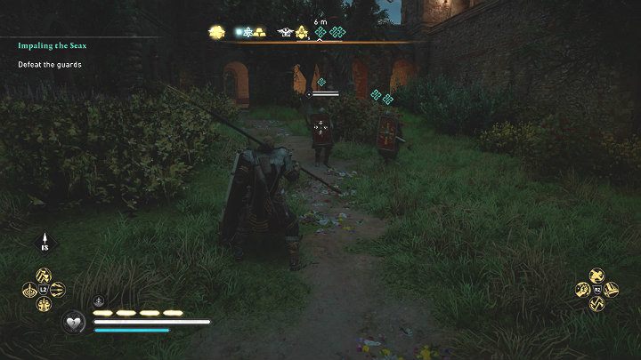 Po tym, jak kłamstwo wyjdzie na jaw, Harriet rzuci się do ucieczki i wbiegnie do krypty, a na teren cmentarza wkroczą strażnicy - Assassins Creed Valhalla: Dobijanie Saksa/Impaling the Seax - solucja - Assassins Creed Valhalla - poradnik do gry