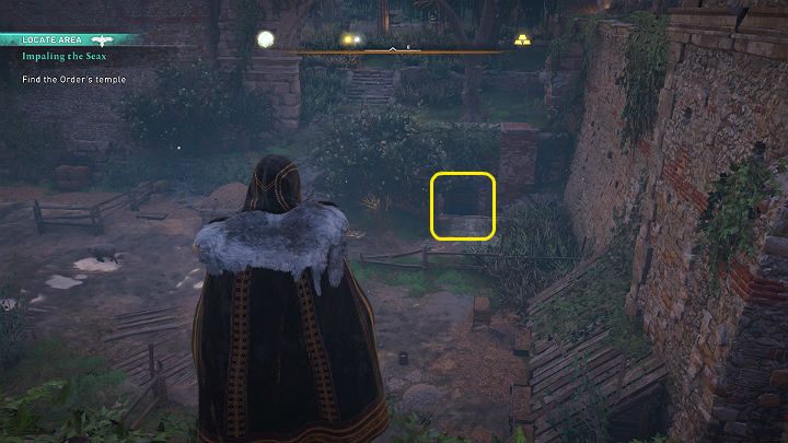 Udaj się do rezydencji biskupa, a następnie przejdź przez małe drzwi przy murach miasta, a następnie otwórz drzwi na samym dole tunelu, by wejść do zrujnowanej świątyni - Assassins Creed Valhalla: Dobijanie Saksa/Impaling the Seax - solucja - Assassins Creed Valhalla - poradnik do gry