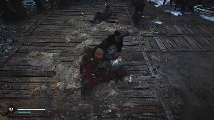 Rób użytek z bloków (domyślnie L1 na PS4), które parują zwykłe ciosy przeciwnika i pozwalają wyprowadzić kontrę - Assassins Creed Valhalla: Werbowanie łupieżców/Raider Recruit - solucja - Assassins Creed Valhalla - poradnik do gry