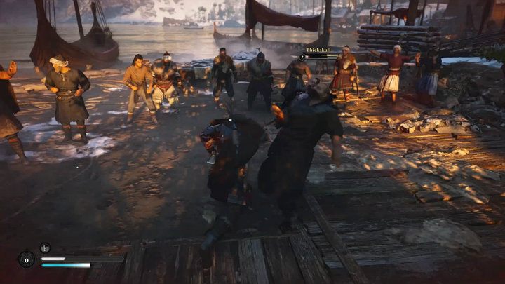 Najlepiej jest skupić się najpierw na słabszym przeciwniku (Ashild the Keen), a gdy zostanie powalony przejść do walki z Audbjornem - Assassins Creed Valhalla: Werbowanie łupieżców/Raider Recruit - solucja - Assassins Creed Valhalla - poradnik do gry
