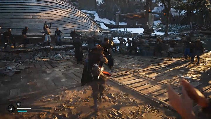 Gdy uda Ci się pokonać dwóch pierwszych przeciwników, trzeci z nich, Thorgil, ocknie się i natychmiast zaatakuje - Assassins Creed Valhalla: Werbowanie łupieżców/Raider Recruit - solucja - Assassins Creed Valhalla - poradnik do gry