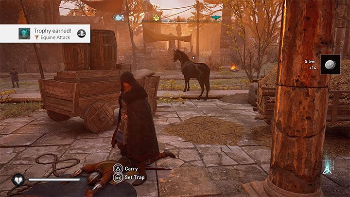 Jeśli poprawnie wylądowałeś na przeciwniku i zabiłeś go cichym ostrzem, to przyznane ci zostanie trofeum - Assassins Creed Valhalla: Atak z siodła - jak zdobyć trofeum? - Assassins Creed Valhalla - poradnik do gry