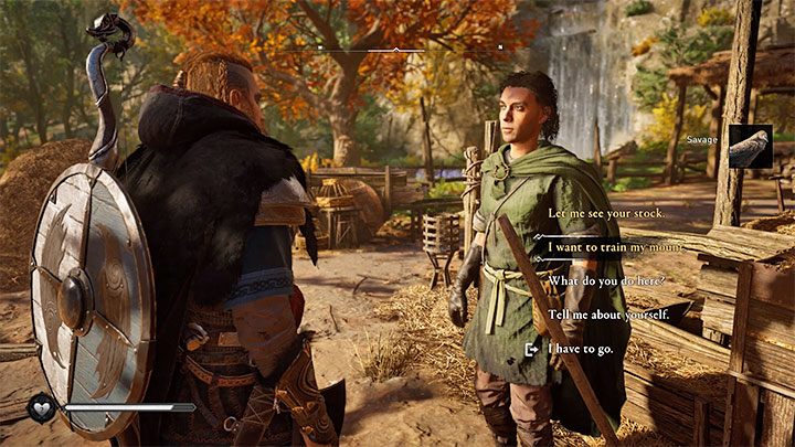 Zainicjuj rozmowę ze stajennym i wybierz opcję dialogową dotyczącą szkolenia wierzchowca - Assassins Creed Valhalla: Koń morski - jak zdobyć trofeum? - Assassins Creed Valhalla - poradnik do gry