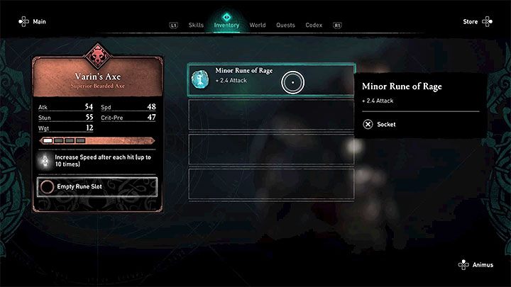 Runy dzielą się na te, które można umieszczać w gniazdach pancerzy i na te, które pasują wyłącznie do broni - Assassins Creed Valhalla: Jak zakładać runy? - Assassins Creed Valhalla - poradnik do gry