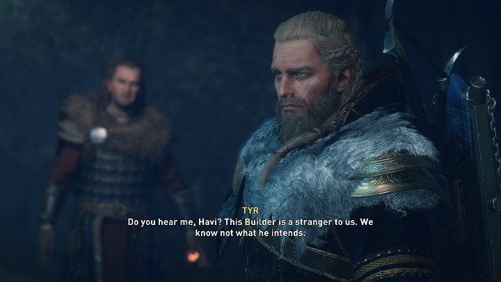 W obszernej grocie trafisz na Tyra, który z niepokojem wypowiada się na temat prośby Konstruktora - Assassins Creed Valhalla: Obiecująca wyprawa/Well-Traveled - solucja - Assassins Creed Valhalla - poradnik do gry