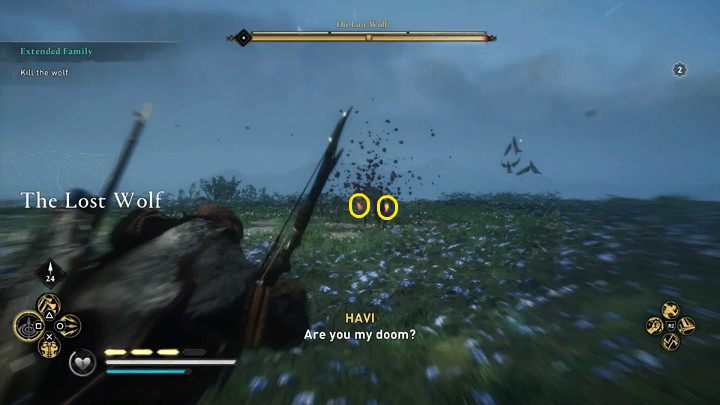 W pewnym momencie wilk zatrzyma się i będziesz musiał stoczyć z nim pojedynek - Assassins Creed Valhalla: Przyjęcie do rodziny/Extended Family - solucja - Assassins Creed Valhalla - poradnik do gry