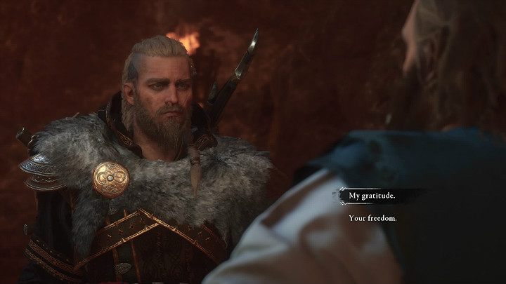 Gdy zapytasz, czy mistrz kowalstwa może wykuć dla Ciebie niezniszczalny łańcuch, ten odpowie, że łańcuchy nie zdadzą egzaminu i proponuje niezniszczalny sznur - oczywiście nie za darmo - Assassins Creed Valhalla: Budowanie więzi/Forging a Bond - solucja - Assassins Creed Valhalla - poradnik do gry