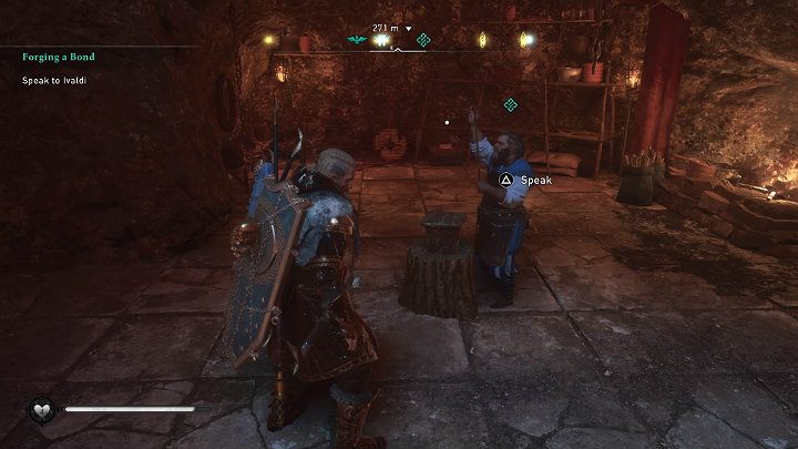 Po zebraniu wymaganych składników: kociego kroku i korzenia góry, wróć do kuźni krasnoluda - Assassins Creed Valhalla: Budowanie więzi/Forging a Bond - solucja - Assassins Creed Valhalla - poradnik do gry