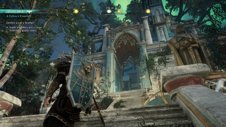 Idź do Asgardu i podejdź w pobliże schodów widocznych na powyższym obrazku - Assassins Creed Valhalla: Koci krok/A Felines Foothall - solucja, opis przejścia - Assassins Creed Valhalla - poradnik do gry