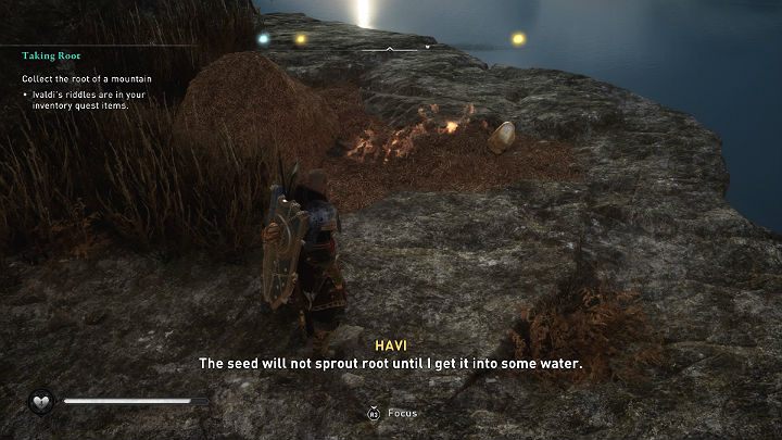 Potrzebny składnik znajdziesz na półce skalnej tuż pod punktem synchronizacji - Assassins Creed Valhalla: Wyrywanie korzenia/Taking Root - solucja - Assassins Creed Valhalla - poradnik do gry