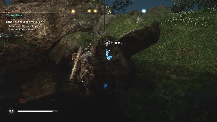 Zeskocz na dół, podejdź do przedmiotu i wejdź z nim w interakcję - Assassins Creed Valhalla: Wyrywanie korzenia/Taking Root - solucja - Assassins Creed Valhalla - poradnik do gry