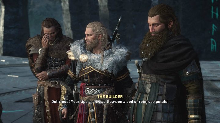 Gdy dojdzie do pocałunku, Thor i Tyr będą wyraźnie czymś rozbawieni - Assassins Creed Valhalla: Wielki finał/The Big Finish - solucja, opis przejścia - Assassins Creed Valhalla - poradnik do gry