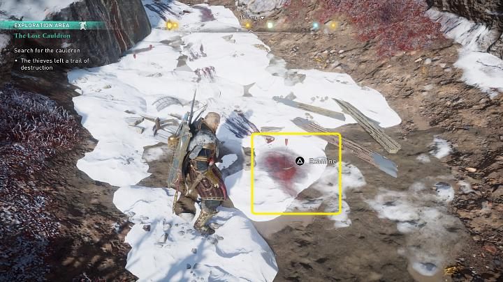 Idź wzdłuż połamanych drzew, które sugerują w jakim kierunku Jotunowie ciągnęli kocioł - Assassins Creed Valhalla: Zaginiony kocioł/The Lost Cauldron - solucja - Assassins Creed Valhalla - poradnik do gry