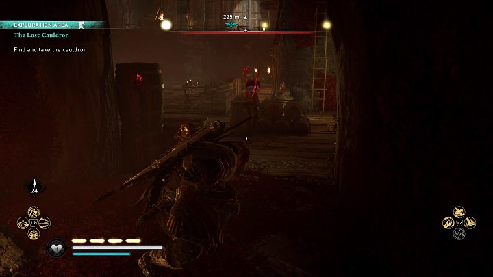 Trafisz do większego pomieszczenia z kilkoma strażnikami i jednym elitarnym przeciwnikiem - Assassins Creed Valhalla: Zaginiony kocioł/The Lost Cauldron - solucja - Assassins Creed Valhalla - poradnik do gry