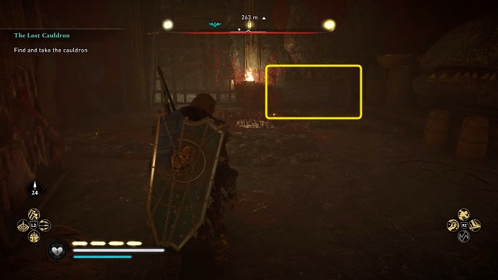 Obok żelaznej kraty, na dole po prawej stronie zauważysz wąskie przejście - Assassins Creed Valhalla: Zaginiony kocioł/The Lost Cauldron - solucja - Assassins Creed Valhalla - poradnik do gry