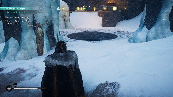 Idź na spotkanie z Gunlodr, do jej groty, niedaleko miejsca w którym rozmawiałeś z Suttungrem - Assassins Creed Valhalla: Pamiętna uczta/A Feast to Remember - solucja - Assassins Creed Valhalla - poradnik do gry